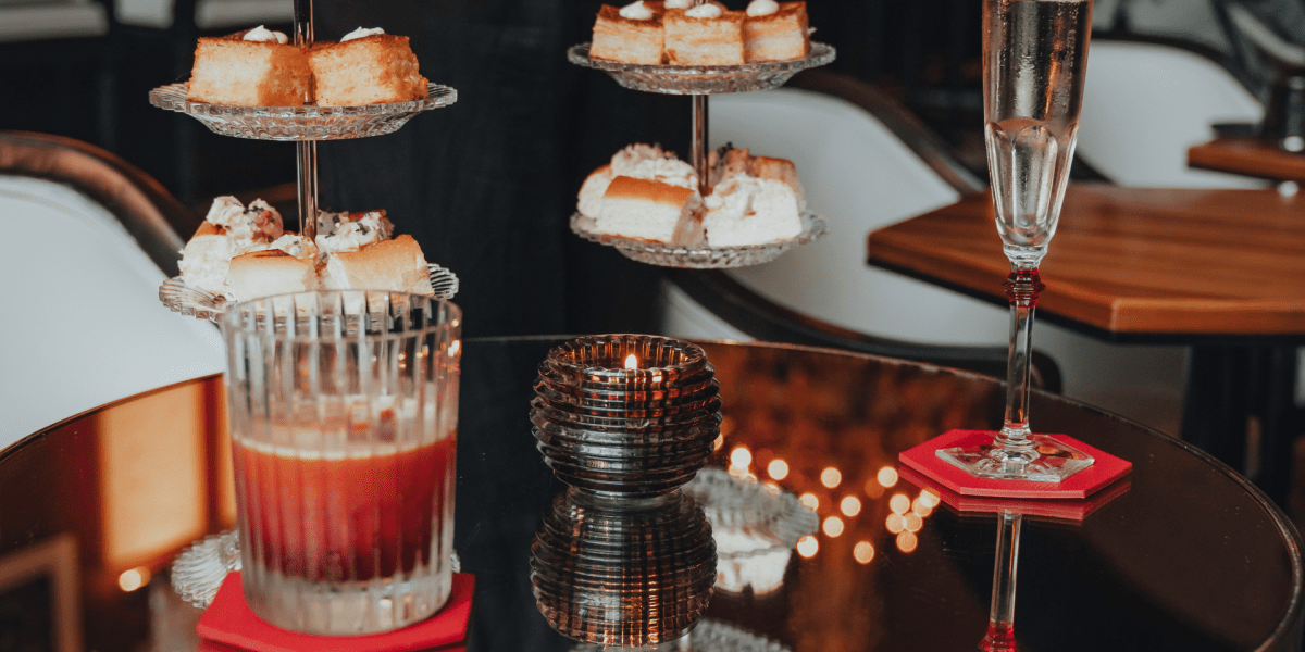 Pastries and champagne in The Bar at Baccarat Hotel New York