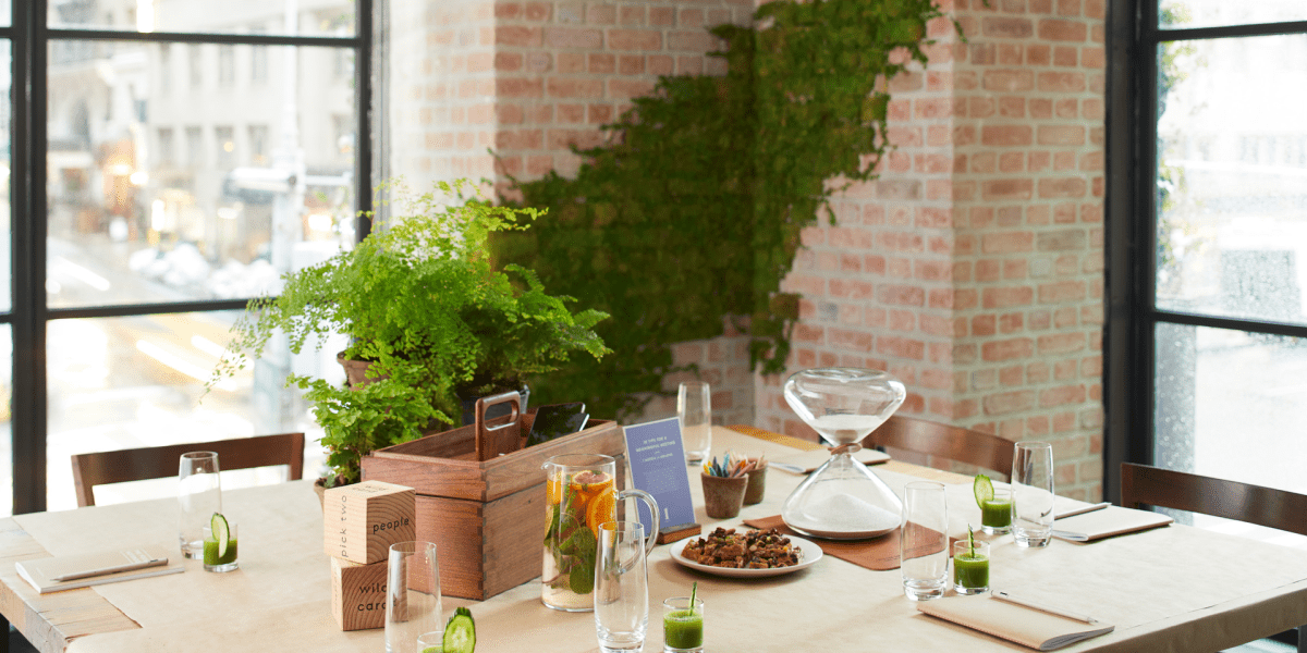 A table set up for a productive meeting