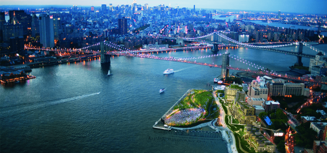 Aerial view of 1 Hotel Brooklyn Bridge