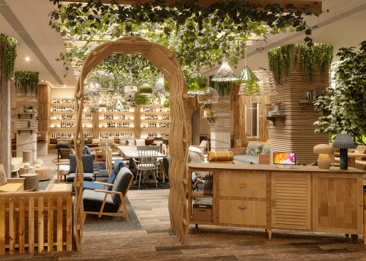 Rendering of Pip restaurant at Treehouse Manchester