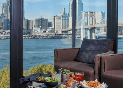 A view of the Brooklyn bridge from Harriet's lounge