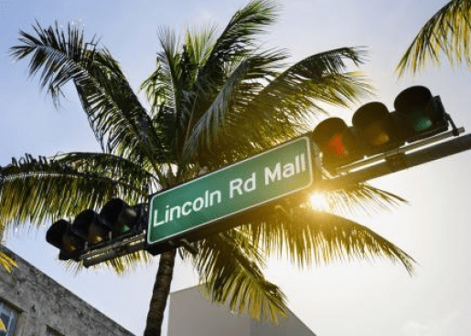 Road sign for Lincoln Rd. Mall
